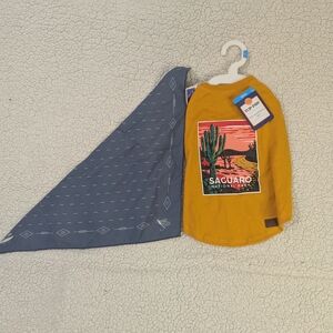 Top Paw Mustard Tee and Bandana Set